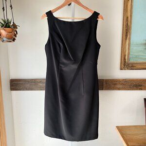 Vintage Niki Livas‎ Black Satin Dress Rhinestone Bow in Back 12 Original USA